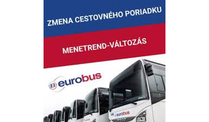 ZMENY CESTOVNÉHO PORIADKU EUROBUS OD 15.12.2024